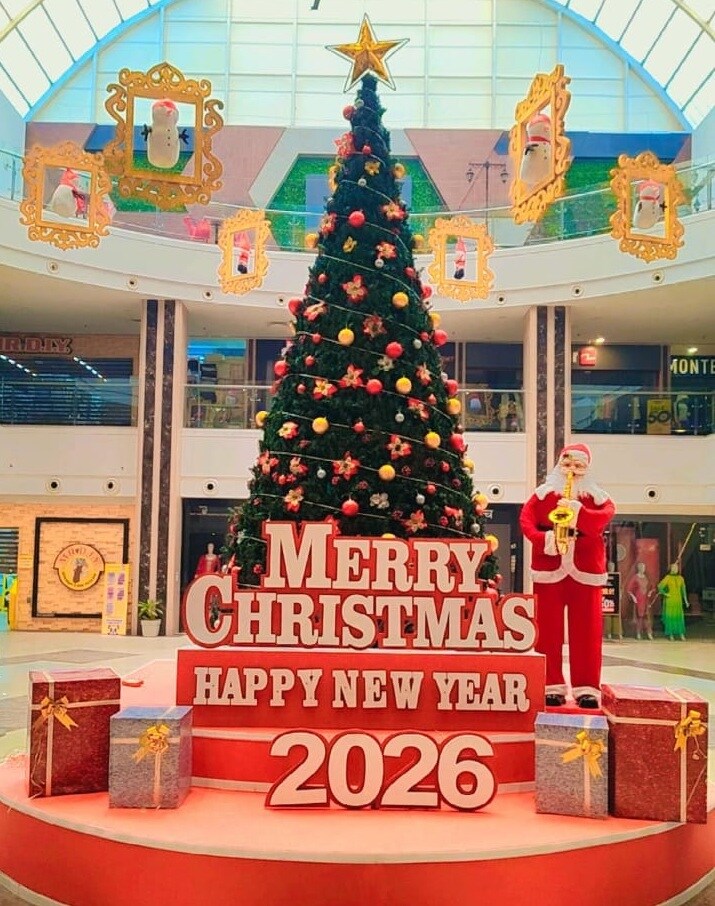 The Christmas decore at Crown Mall