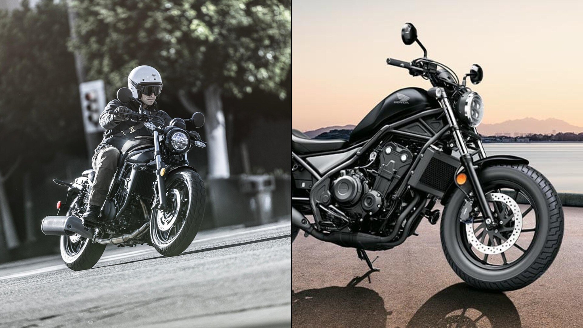 The Honda Rebel 500 goes up against the Kawasaki Eliminator. The Honda Rebel 500 goes up against the Kawasaki Eliminator.