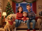 With a photo and two prompts, people are turning family pictures into Christmas cartoons.