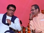 Raj Thackeray, Chief of the Maharashtra Navnirman Sena (MNS), and Uddhav Thackeray, Chief of Shiv Sena (UBT), reunited after 20 years at a public rally at NSCI Dome, Worli in Mumbai.