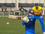 Vaibhav Suryavanshi plays a shot during a Syed Mustaq Ali Trophy match. Vaibhav Suryavanshi plays a shot during a Syed Mustaq Ali Trophy match.