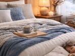 Layered bedding and soft blankets create winter comfort, inviting long mornings, evenings, and moments of rest for adults and kids.(AI generated)