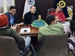 The all-party meeting in progress at the mayor's camp office in Ludhiana on Tuesday. (HT Photo)
