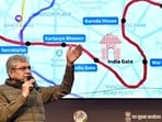 Union minister Ashwini Vaishnaw speaks about the planned extensions. (Raj K Raj/HT Photo)