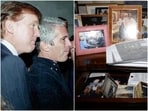 US President Donald Trump and Jeffrey Epstein (L), and a fresh batch of files linked to the sex offender released on Tuesday (R). 