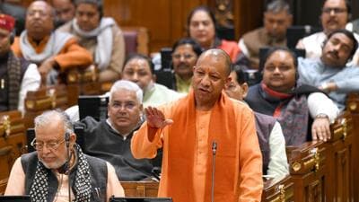 Chief minister Yogi Adityanath in the Uttar Pradesh assembly on Wednesday. (HT) Chief minister Yogi Adityanath in the Uttar Pradesh assembly on Wednesday. (HT)