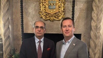 Ambassador Vinay Mohan Kwatra undertook his first visit to Mar-a-Lago and held discussions with Sergio Gor. (X/ Sergio Gor) Ambassador Vinay Mohan Kwatra undertook his first visit to Mar-a-Lago and held discussions with Sergio Gor. (X/ Sergio Gor)