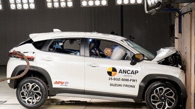 Suzuki Fronx sales are paused in New Zealand following poor ANCAP crash test results and a rear seatbelt defect affecting passenger safety. Suzuki Fronx sales are paused in New Zealand following poor ANCAP crash test results and a rear seatbelt defect affecting passenger safety.