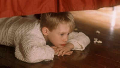Home Alone (1990): An eight-year-old boy is mistakenly left alone at home. On Christmas Eve, he has to defend his house against a pair or burglars (IMDb) Home Alone (1990): An eight-year-old boy is mistakenly left alone at home. On Christmas Eve, he has to defend his house against a pair or burglars (IMDb) 