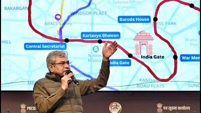 Union minister Ashwini Vaishnaw speaks about the planned extensions. (Raj K Raj/HT Photo) Union minister Ashwini Vaishnaw speaks about the planned extensions. (Raj K Raj/HT Photo)