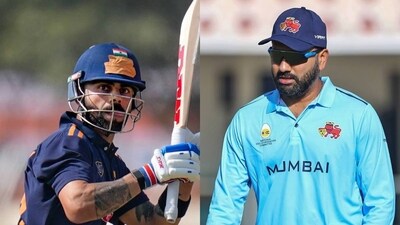 Virat Kohli and Rohit Sharma played in the opening round of the Vijay Hazare Trophy on Wednesday Virat Kohli and Rohit Sharma played in the opening round of the Vijay Hazare Trophy on Wednesday