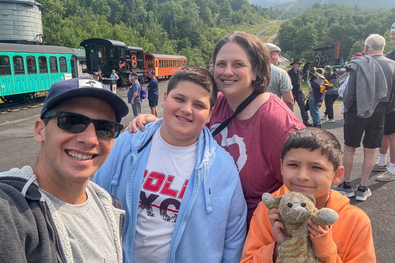 Damien Cabral with his family in August. Damien Cabral with his family in August.