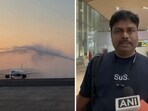 A passenger at the newly opened Navi Mumbai International Airport. (PTI, X/@ANI)