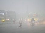 CREA data for 2024 shows ammonium sulphate concentrations near 19–20 µg/m³, with secondary pollution surging sharply during winter and post-monsoon. (Parveen Kumar/HT) CREA data for 2024 shows ammonium sulphate concentrations near 19–20 µg/m³, with secondary pollution surging sharply during winter and post-monsoon. (Parveen Kumar/HT)