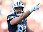 Jake Ferguson of the Dallas Cowboys against the Washington Commanders at Northwest Stadium on December 25. Jake Ferguson of the Dallas Cowboys against the Washington Commanders at Northwest Stadium on December 25.