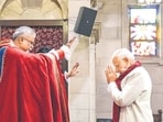 Pime Minister Narendra Modi during the Christmas morning service at the Cathedral Church of the Redemption, in New Delhi on Thursday. (DPR PMO) Pime Minister Narendra Modi during the Christmas morning service at the Cathedral Church of the Redemption, in New Delhi on Thursday. (DPR PMO)
