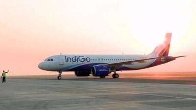 The first scheduled departure at the airport was an early morning flight to Hyderabad. (ANI Video Grab) The first scheduled departure at the airport was an early morning flight to Hyderabad. (ANI Video Grab)