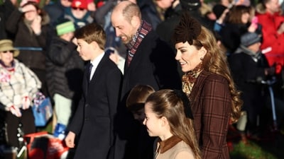 Britain's Prince William, Prince of Wales and his wife Britain's Catherine, Princess of Wales arrive with their children Britain's Prince George of Wales, Britain's Prince Louis of Wales and Britain's Princess Charlotte of Wales for the Royal Family's traditional Christmas Day service at St Mary Magdalene Church on the Sandringham Estate in eastern England, on December 25, 2025 (AFP) Britain's Prince William, Prince of Wales and his wife Britain's Catherine, Princess of Wales arrive with their children Britain's Prince George of Wales, Britain's Prince Louis of Wales and Britain's Princess Charlotte of Wales for the Royal Family's traditional Christmas Day service at St Mary Magdalene Church on the Sandringham Estate in eastern England, on December 25, 2025 (AFP)