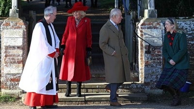 Britain's Princess Charlotte of Wales and Britain's Queen Camilla leave after attending the Royal Family's traditional Christmas Day service at St Mary Magdalene Church on the Sandringham Estate in eastern England, on December 25, 2025. (AFP) Britain's Princess Charlotte of Wales and Britain's Queen Camilla leave after attending the Royal Family's traditional Christmas Day service at St Mary Magdalene Church on the Sandringham Estate in eastern England, on December 25, 2025. (AFP)