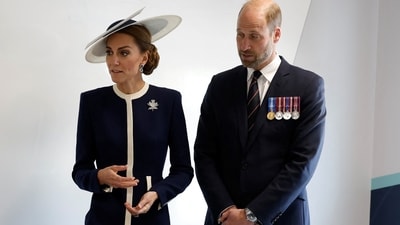 Britain's Prince and Princess of Wales, William and Catherine, known as the Duke and Duchess of Rothesay when in Scotland, visit the BAE Systems' Shipbuilding Academy at the BAE Systems shipyard at Scotstoun, in Glasgow, Scotland, Britain, May 22, 2025 (via REUTERS)