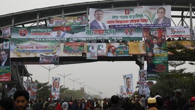 Bangladesh Nationalist Party put up banners across Dhaka to welcome acting chairman Tarique Rahman to the country. (Reuters) Bangladesh Nationalist Party put up banners across Dhaka to welcome acting chairman Tarique Rahman to the country. (Reuters)