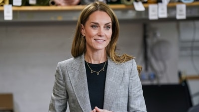 Kate Middleton's necklace with her kids and husband, Prince William's initials, caught the internet's attention. (AP) Kate Middleton's necklace with her kids and husband, Prince William's initials, caught the internet's attention. (AP)