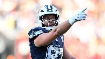 Jake Ferguson of the Dallas Cowboys against the Washington Commanders at Northwest Stadium on December 25. (Getty Images via AFP) Jake Ferguson of the Dallas Cowboys against the Washington Commanders at Northwest Stadium on December 25. (Getty Images via AFP)