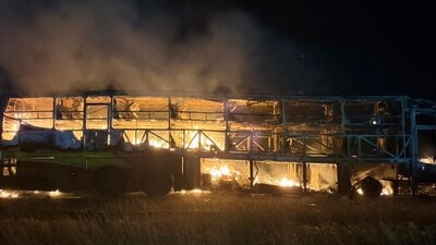 After the bus collided with the speeding truck, eyewitnesses rushed to the scene to pull out the passengers from the bus, which was ablaze. (PTI/Representational) After the bus collided with the speeding truck, eyewitnesses rushed to the scene to pull out the passengers from the bus, which was ablaze. (PTI/Representational)