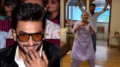 Ranveer Singh seemed quite impressed with Rupali Ganguly's mother and brother dancing to Dhurandhar song. (PTI/Instagram) Ranveer Singh seemed quite impressed with Rupali Ganguly's mother and brother dancing to Dhurandhar song. (PTI/Instagram)