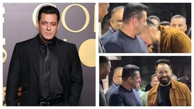 Salman Khan was spotted in jovial mood on Wednesday. Salman Khan was spotted in jovial mood on Wednesday.