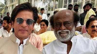 Shah Rukh Khan with Rajinikanth