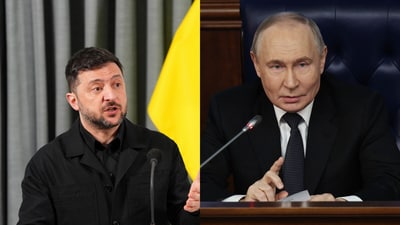 After his apparent dig at Putin, the Ukrainian president added that when Ukrainians turn to God, they ask for "something greater." (AFP) After his apparent dig at Putin, the Ukrainian president added that when Ukrainians turn to God, they ask for "something greater." (AFP)