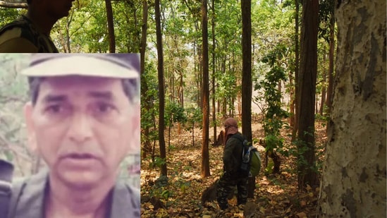 Security personnel (Inset: Ganesh Uike) in Phulbani area of Kandhamal district on April 18, 2019 ((HT FILE PHOTO/Representative Image)))