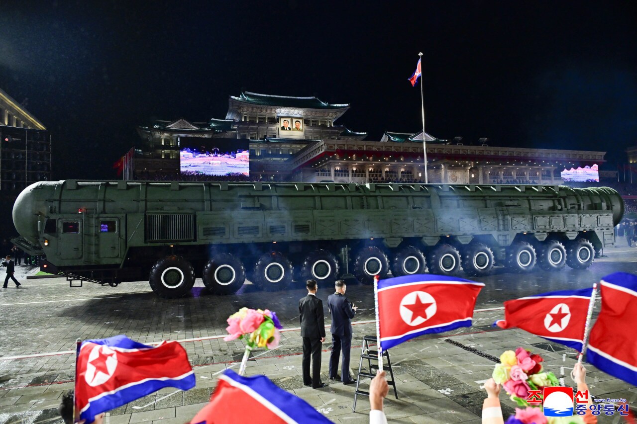 An image provided by the state news agency shows a military parade in North Korea. Pyongyang continues to fund its weapons program using the global financial system. An image provided by the state news agency shows a military parade in North Korea. Pyongyang continues to fund its weapons program using the global financial system.