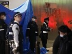 An unspecified liquid was also sprayed during the attack.