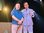 Actor Anupam Kher with comedian Max Amini
