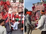 Screengrab from viral video of miscreants purportedly vandalising Christmas decoration at Magneto Mall in Raipur, Chhattisgarh.
Screengrab from viral video of miscreants purportedly vandalising Christmas decoration at Magneto Mall in Raipur, Chhattisgarh.