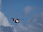 A U.S. Coast Guard helicopter flying over Puerto Rico last week.