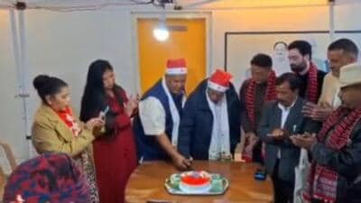 A pre-Christmas celebration at the Meghalaya BJP office on December 22 (X/BJP4Meghalaya) A pre-Christmas celebration at the Meghalaya BJP office on December 22 (X/BJP4Meghalaya)