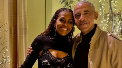 Michelle and Barack Obama's stylish Christmas looks are grabbing attention on social media. (Instagram/ Michelle Obama) Michelle and Barack Obama's stylish Christmas looks are grabbing attention on social media. (Instagram/ Michelle Obama)
