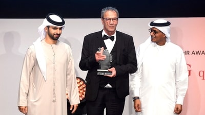 File photo of Palestinian actor-director Mohammad Bakri (centre) who died in Israel on December 24. (AFP) File photo of Palestinian actor-director Mohammad Bakri (centre) who died in Israel on December 24. (AFP)