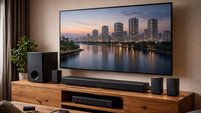 A soundbar can change the mood of a New Year party, adding depth, volume, and energy to every playlist and film. (AI-generated) A soundbar can change the mood of a New Year party, adding depth, volume, and energy to every playlist and film. (AI-generated)