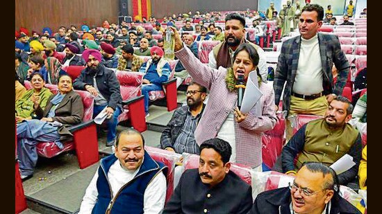 The General House meeting at in Ludhiana on Friday. (Gurpreet Singh/HT)