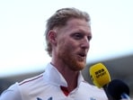 England's Ben Stokes speaks during a post match interview