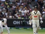 Steve Smith leaves the field after being dismissed by England's Josh Tongue. Steve Smith leaves the field after being dismissed by England's Josh Tongue.