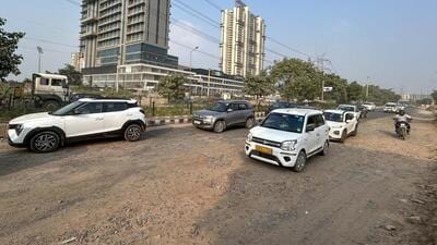 Commuters have complained about roads riddled with potholes and uneven patches, making travel challenging for both pedestrians and vehicles. (Parveen Kumar/Hindustan Times) Commuters have complained about roads riddled with potholes and uneven patches, making travel challenging for both pedestrians and vehicles. (Parveen Kumar/Hindustan Times)