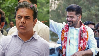 KTR alleged that Revanth Reddy is indulging in abusive rhetoric and personal attacks. (PTI) KTR alleged that Revanth Reddy is indulging in abusive rhetoric and personal attacks. (PTI)