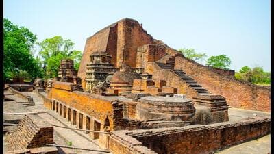 Nalanda University Ruins, the first Buddhism University with blue clear sky in Bihar state in India. (Shutterstock) Nalanda University Ruins, the first Buddhism University with blue clear sky in Bihar state in India. (Shutterstock)