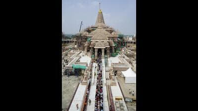 The original consecration ceremony of Ram Lalla was held on January 22, 2024, on Shukla Paksha Dwitiya. (HT FILE PHOTO) The original consecration ceremony of Ram Lalla was held on January 22, 2024, on Shukla Paksha Dwitiya. (HT FILE PHOTO)