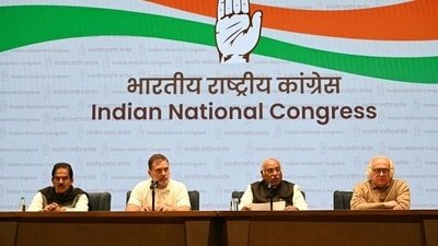 After the meeting, Congress chief Kharge addressed the press and said that people are angry over repeal of MGNREGA and warned that the government will have to face consequences for the same. (Sanchit Khanna/HT Photo) After the meeting, Congress chief Kharge addressed the press and said that people are angry over repeal of MGNREGA and warned that the government will have to face consequences for the same. (Sanchit Khanna/HT Photo)